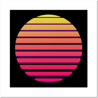 Synthwave Sunset Minimalist Posters and Art